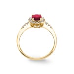 Entourage Ring 750/18 K Yellow Gold with Ruby & Diamonds 0.11 ct H/si - RI-30968-RUB-GG