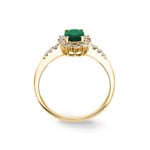 Entourage Ring 750/18 K Yellow Gold with Emeralds & Diamonds 0.11 ct H/si - RI-30968-SMA-GG