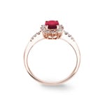 Bague entourage or rosé 750/18 ct avec rubis & diamants 0.11 ct H/si - RI-30968-RUB-RG