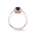 Entourage Ring 750/18 K Roségold mit Saphir & Diamanten 0.19 ct H/si - RI-30968-SAF-RG