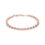 Erbsarmband halbmassiv 750/18 K Rotgold 5.0mm - 19cm