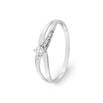 Bague solitaire fantaisie or gris 375/9 ct avec zircone - 09SA014GZ