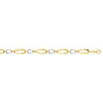 Bracelet fantaisie or bicolore 375/9 ct semi-massif