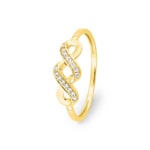 Fantasy Ring 375/9 K Yellow Gold with Cubic Zirconia