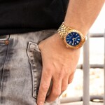 Festina Swiss Classic Steel Automatique Date Doré / Bleu - F20092/3