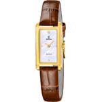 Festina Mademoiselle Square Leder Braun / Goldig & Perlmutt 