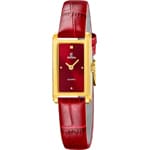 Festina Mademoiselle Square Leder Rot / Goldig 