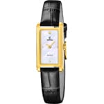Festina Mademoiselle Square Leder Schwarz / Goldig & Perlmutt 