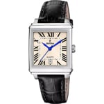Festina On The Square Lady Date en cuir Noir / Argenté & Beige
