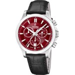 Festina Swiss Chrono Noir / Argenté & Rouge