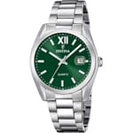 Festina Klassik Date Silbrig / Dunkelgrün 40mm