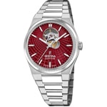 Festina Swiss Rivé Open Heart 40 Argenté / Rouge