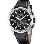 Festina Timeless Chrono Leather Black / Silvery 45mm