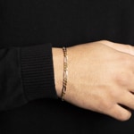Bracelet figaro or bicolore 750/18 ct 4.5mm - 1571.10197/1900