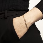 Bracelet figaro or bicolore 750/18 ct 4.5mm - 1571.10197/1900
