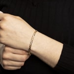 Bracelet figaro or bicolore 750/18 ct 4.5mm - 1571.10197/1900