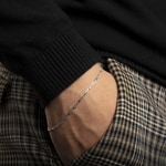 Bracelet figaro or gris 750/18 ct 1.8mm - 1271.03973/1900