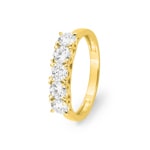 Five Stone Ring 375/9 K Gelbgold mit Lab Grown Diamanten 1.00 ct