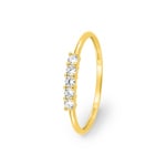 Five Stone Ring 375/9 K Yellow Gold with Cubic Zirconia