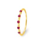 Five Stone Ring 750/18 K Gelbgold mit Rubinen