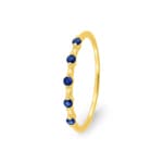 Five Stone Ring 750/18 K Gelbgold mit Saphiren