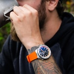 Fortis Marinemaster M-44 Chronometer Amber Orange Horizon Strap - F8120013