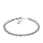 Fossil Armband Heritage D-Link Glitz Silbrig