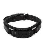 Fossil Armband Machine Edelstahl Leder gepolstert schwarz - JF04950040