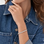 Fossil Bracelet Jonc Sadie Shine Bright Argenté - JF04420040