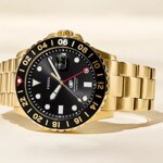 Fossil Blue Dual Time Goldig / Schwarz 46mm - FS5990