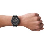 Fossil Bronson Hybrid Smartwatch HR Black leather - FTW7060