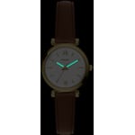 Fossil Carlie Mini Cuir Marron / Doré & Blanc - ES5464