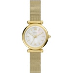 Fossil Carlie Mini Mesh Goldig / Perlmutt