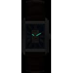 Fossil Carraway automatique en cuir brun / argenté & bleu 30mm - ME3273