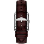 Fossil Carraway automatique en cuir brun / argenté & bleu 30mm - ME3273