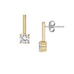 Fossil Ellis dangle earrings Shaky Glitz stainless steel gold-coloured