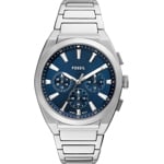 Fossil Everett Chronograph Silvery / Blue 44mm - FS6104