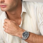 Fossil Everett Chronograph Silvery / Blue 44mm - FS6154