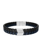 Fossil Geflochtenes Armband aus blauem und schwarzem Leder