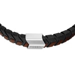 Fossil Geflochtenes Armband aus schwarzem und braunem Leder - JF04984040