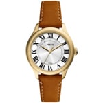 Fossil Gilmore Date Leather Brown Golden / Silvery