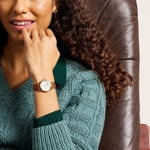 Fossil Gilmore Leather Brown / Gold & Silvery 28mm  - ES5423