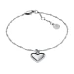 Fossil Legacy Heart Stainless Steel Rotating Chain Bracelet Silvery