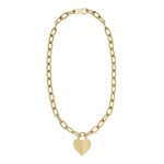 Fossil Necklace Harlow Linear Texture Heart Gold - JF04656710