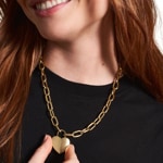 Fossil Necklace Harlow Linear Texture Heart Gold - JF04656710