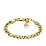 Fossil Harlow Chain Bracelet Linear Texture Chain Gold