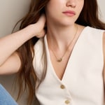 Fossil Harlow Collier Pendentif Rondelles Bicolore - JF04993998