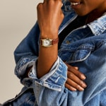 Fossil Harlow Leder Braun Goldig / Beige - ES5364