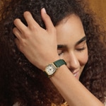 Fossil Harlow Leder Grün Goldig / Beige - ES5427