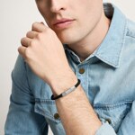 Fossil Knox Bracelet en silicone Knurled Texture Noir   - JF04884040